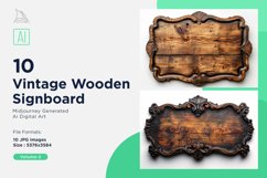 Vintage Wooden Signboard 10_Set V-2 Product Image 1