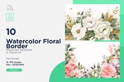 Watercolor Floral Border illustration 10 Set-7 Product Image 1