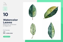 Rubber, Snake, Spider Leaves Watercolor Product Image 1