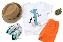 Under The Sea 1st Birthday PNG Design - Boys Ocean Theme Sublimation Graphics