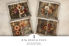 SteamPunk Flowers Junk Journal Digital Paper Bi-fold Product Image 1