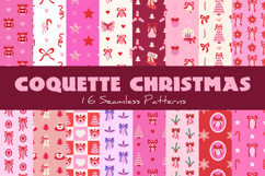 Coquette Christmas Seamless Patterns &amp; Digital Papers Product Image 1