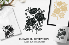 Flower papercut SVG / Papercut Template Rose Digital File Product Image 1