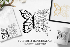 Butterfly with flowers Papercut / Butterfly with flowers Product Image 1