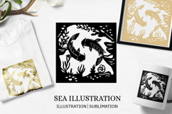 Sea paper cut SVG/ paper cut sea Product Image 1