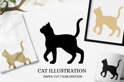 Paper cut cat SVG / Cat Paper Cut Template Design SVG Product Image 1