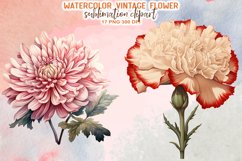Vintage Flower Watercolor Sublimation Clipart Product Image 2