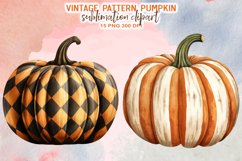 Vintage Pattern Pumpkin Sublimation Clipart Product Image 2