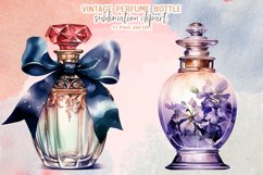 Vintage Perfume Bottles Sublimation Clipart Product Image 2