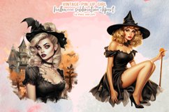Vintage Pin-Up Halloween Girl Clipart Product Image 2