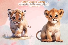 Watercolor Baby Wildlife Animal Sublimation Clipart Product Image 2