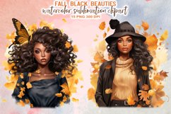 Watercolor Fall Black Beauties Sublimation Clipart Product Image 2