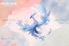 White Phoenix Watercolor Sublimation Clipart Product Image 2