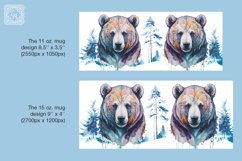 Wild Bear PNG sublimation. 11 &amp; 15 oz mug wrap Product Image 2