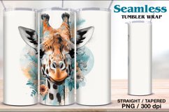 Giraffe Tumbler Sublimation, 20 oz Tumbler Wrap Product Image 1