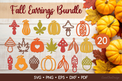 20 Fall Earrings SVG Bundle, Autumn Jewelry Template Product Image 1