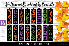16 Halloween Bookmarks SVG Bundle, Papercut Template Product Image 1