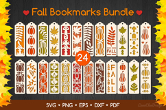 24 Two Layered Autumn Bookmarks SVG Bundle, Fall Papercut Product Image 1