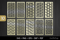 10 Panels with Geometric Pattern SVG Bundle, Laser Cut DXF Product Image 1
