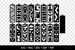 16 Halloween Bookmarks SVG Bundle, Papercut Template Product Image 2