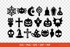 20 Halloween Earrings SVG Bundle, Halloween Jewelry Template Product Image 2