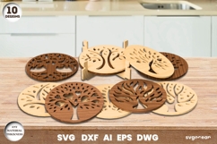 Wooden Coasters Laser Cut Megabundle | Glowforge | SVG Product Image 5