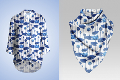 A set of seamless patterns with lotuses. 12 variations. Product Image 2