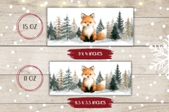 Watercolor Christmas Fox Mug, Winter Forest Mug PNG Product Image 2
