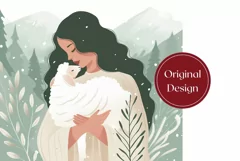 Winter Girl Tumbler Template, Christmas Sheep Tumbler PNG Product Image 2