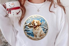 3D Christmas Dog Ornaments Engraved Bundle, 3D Dog Christmas Product Image 2