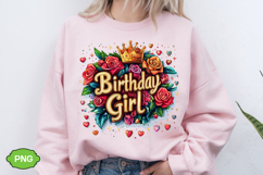 Birthday Girl PNG Floral Birthday PNG Product Image 1
