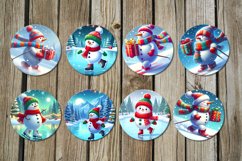 Christmas snowman | winter Round earring Sublimation design Product Image 2