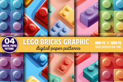 Lego Bricks Graphic Digital Paper PNG Product Image 1