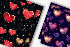 Romantic Starry Hearts Digital Paper Product Image 2