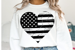 USA Flag Heart Svg Design | Svg Cut Files | Shirt Svg Product Image 2