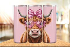 Valentine’s Day Highland Cow Tumbler Wrap PNG Big Bundle Product Image 3