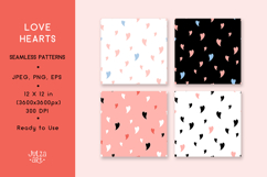 Minimal hearts seamless pattern, Valentines day background Product Image 2