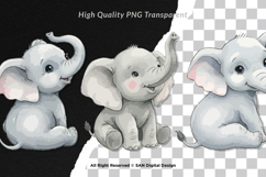 15 Bundle Watercolor Elephant Cute Happy Animal Wildlife Product Image 2