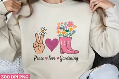 Peace, love & gardening PNG, Gardening Sublimation PNG Product Image 3