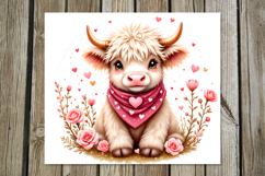 Valentine animals | cow Skinny tumbler sublimation design Product Image 2