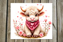 Valentine animals | cow Skinny tumbler sublimation design Product Image 2