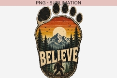 Believe Bigfoot Footprint PNG | Sasquatch Forest Clipart Product Image 2