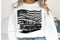 USA Firetruck Svg Design | Svg Cut Files | Shirt Svg Product Image 1
