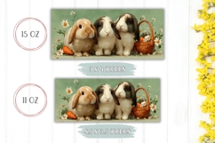 Animals Mug Wrap, Cute Easter Bunnies Mug Template Product Image 2