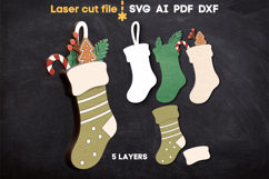 Christmas Stocking SVG laser cut file for Glowforge Product Image 2