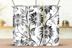 20oz Skinny Tumbler laser svg, Vintage Wildflowers wrap Product Image 2