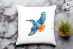 Flying Kingfisher Bird Illustration Clipart Sublimation PNG Product Image 2