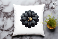 Gothic Dark Dahlia Flower Clipart Sublimation PNG Product Image 2