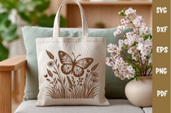 Floral Design, Wildflowers and Butterfly, Cutting board SVG Product Image 2