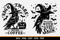 Halloween Witches SVG T Shirt Designs, Raven SVG Cut Files Product Image 2